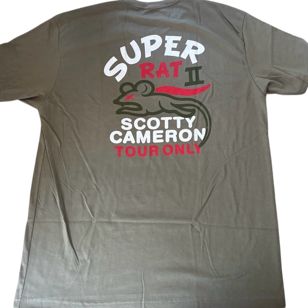 NWT SCOTTY CAMERON GALLERY SUPER RAT II CIRCLE T Tee Shirt Green XL Tour only